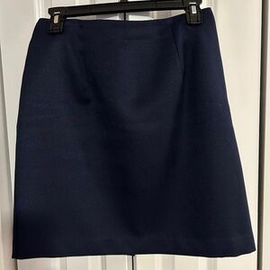 Vintage Navy Blue Lined Skirt Work Career